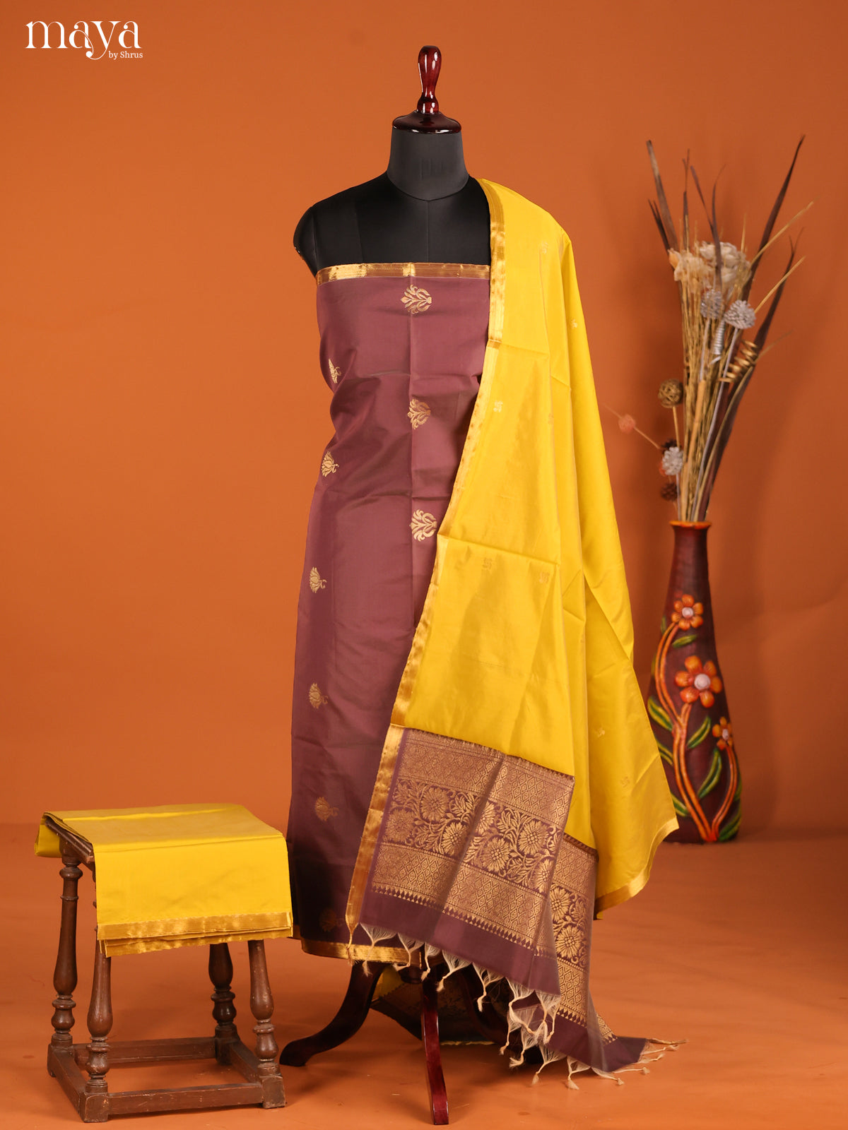 MDH05066-semi softsilk salwar Unstitch