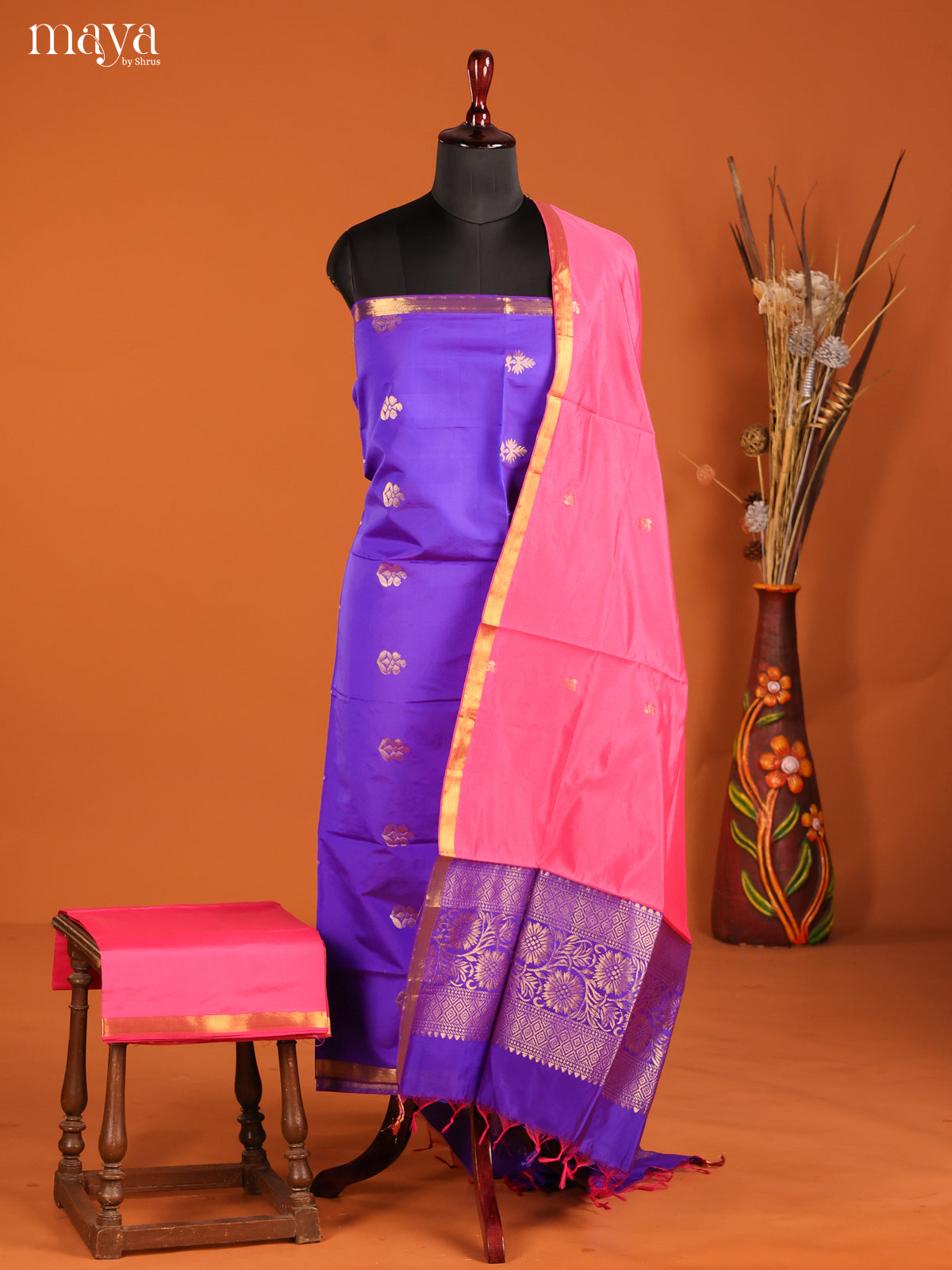 MDH05068-semi softsilk salwar Unstitch