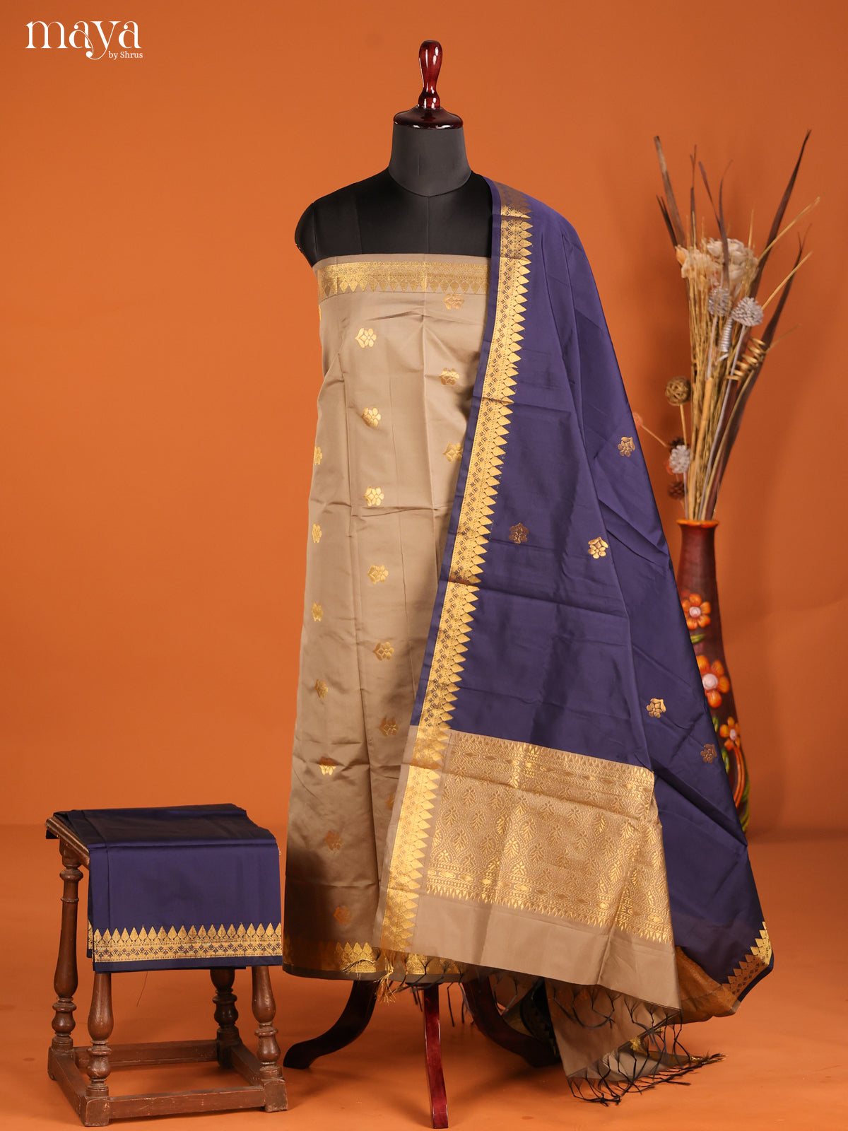 MDH05069-semi softsilk salwar Unstitch