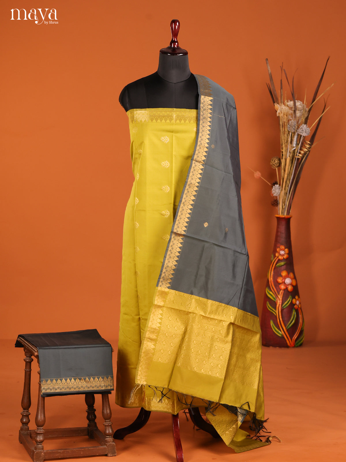 MDH05071-semi softsilk salwar Unstitch