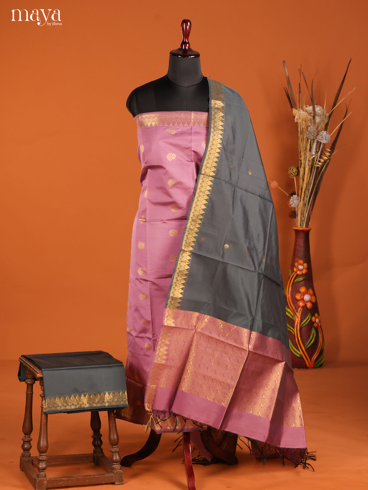 MDH05072-semi softsilk salwar Unstitch
