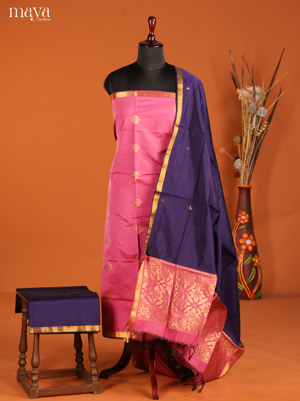MDH05074-semi softsilk salwar Unstitch