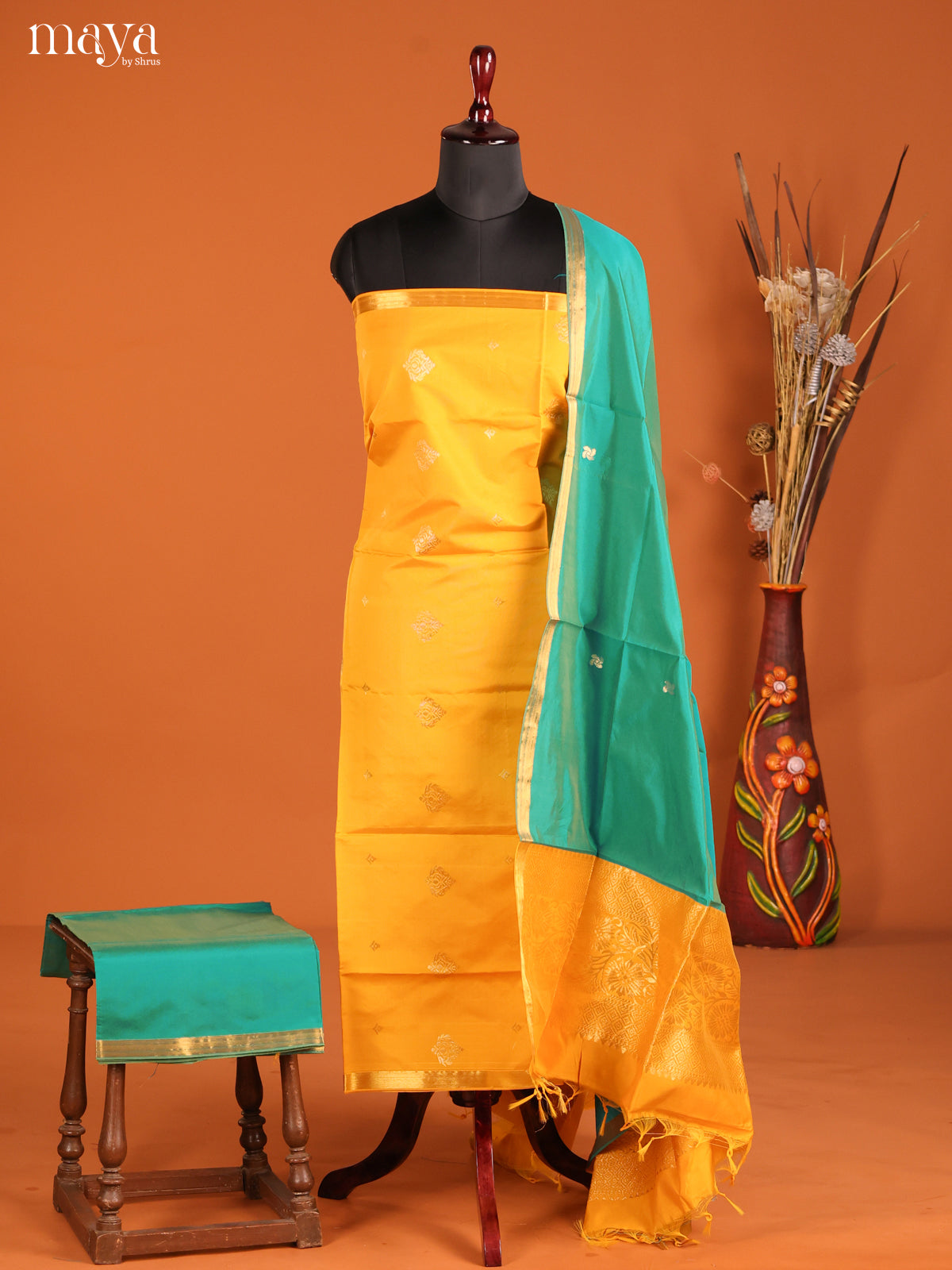 MDH05075-semi softsilk salwar Unstitch