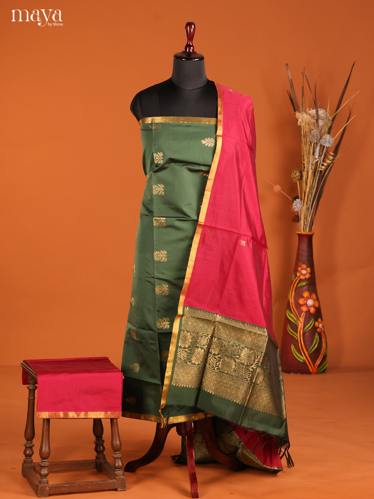 MDH05076-semi softsilk salwar Unstitch