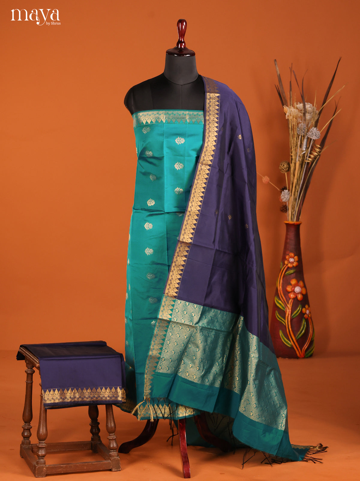 MDH05077-semi softsilk salwar Unstitch