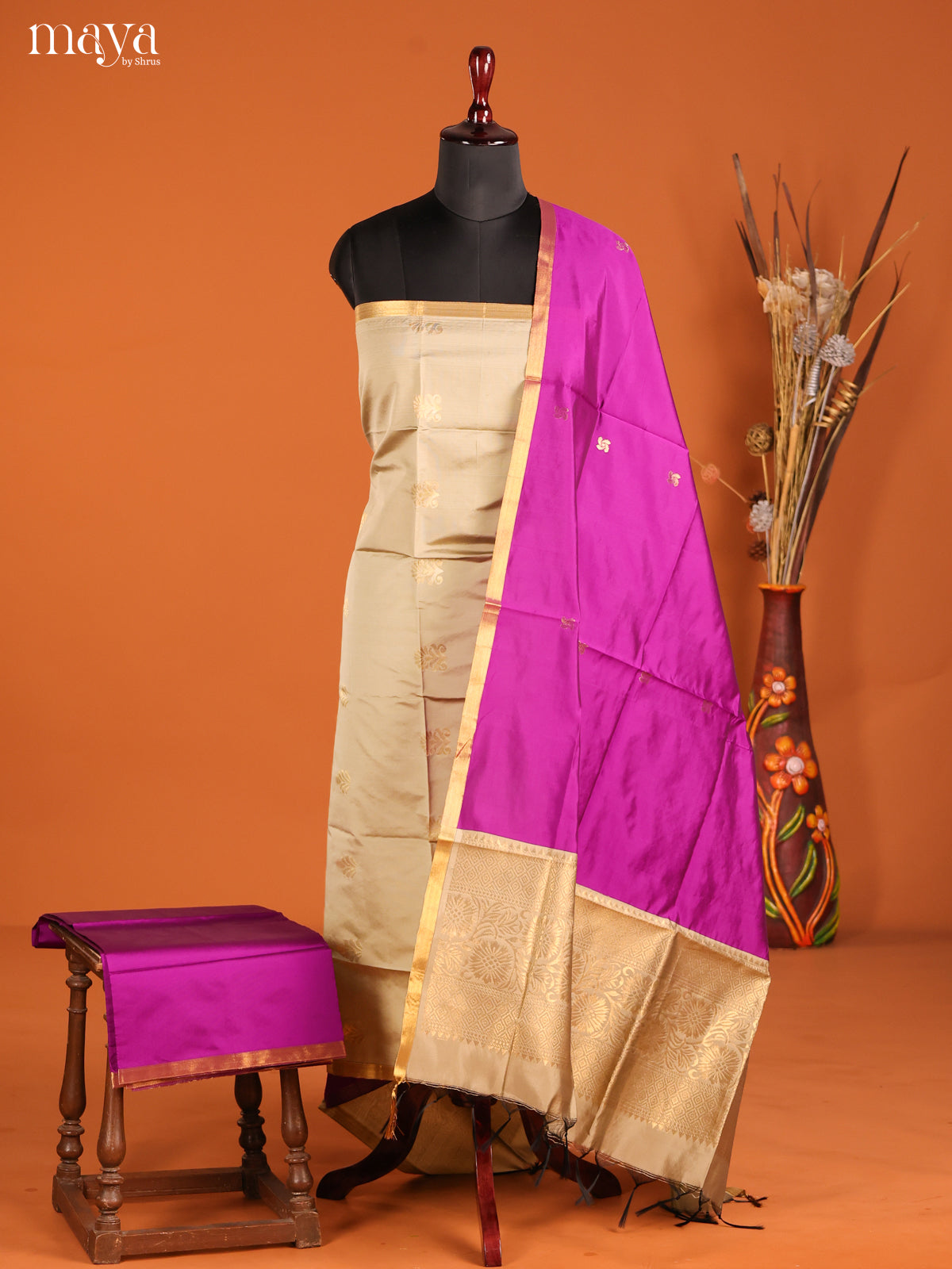 MDH05078-semi softsilk salwar Unstitch