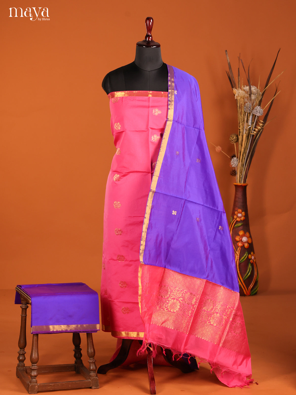 MDH05079-semi softsilk salwar Unstitch
