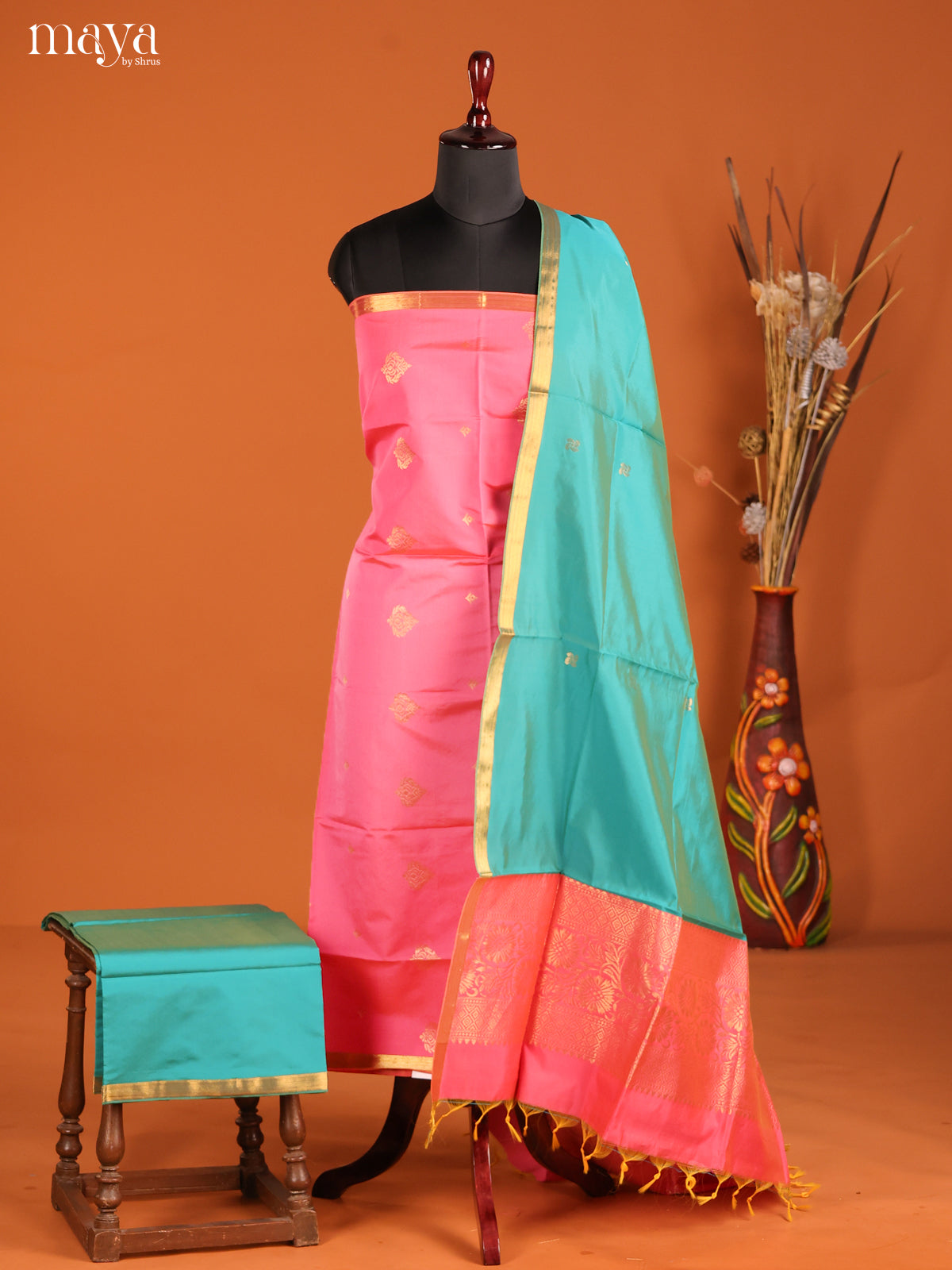 MDH05082-semi softsilk salwar Unstitch