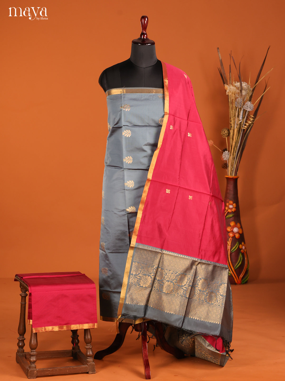 MDH05086-semi softsilk salwar Unstitch