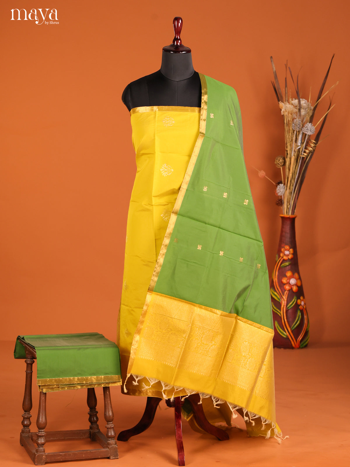 MDH05088-semi softsilk salwar Unstitch