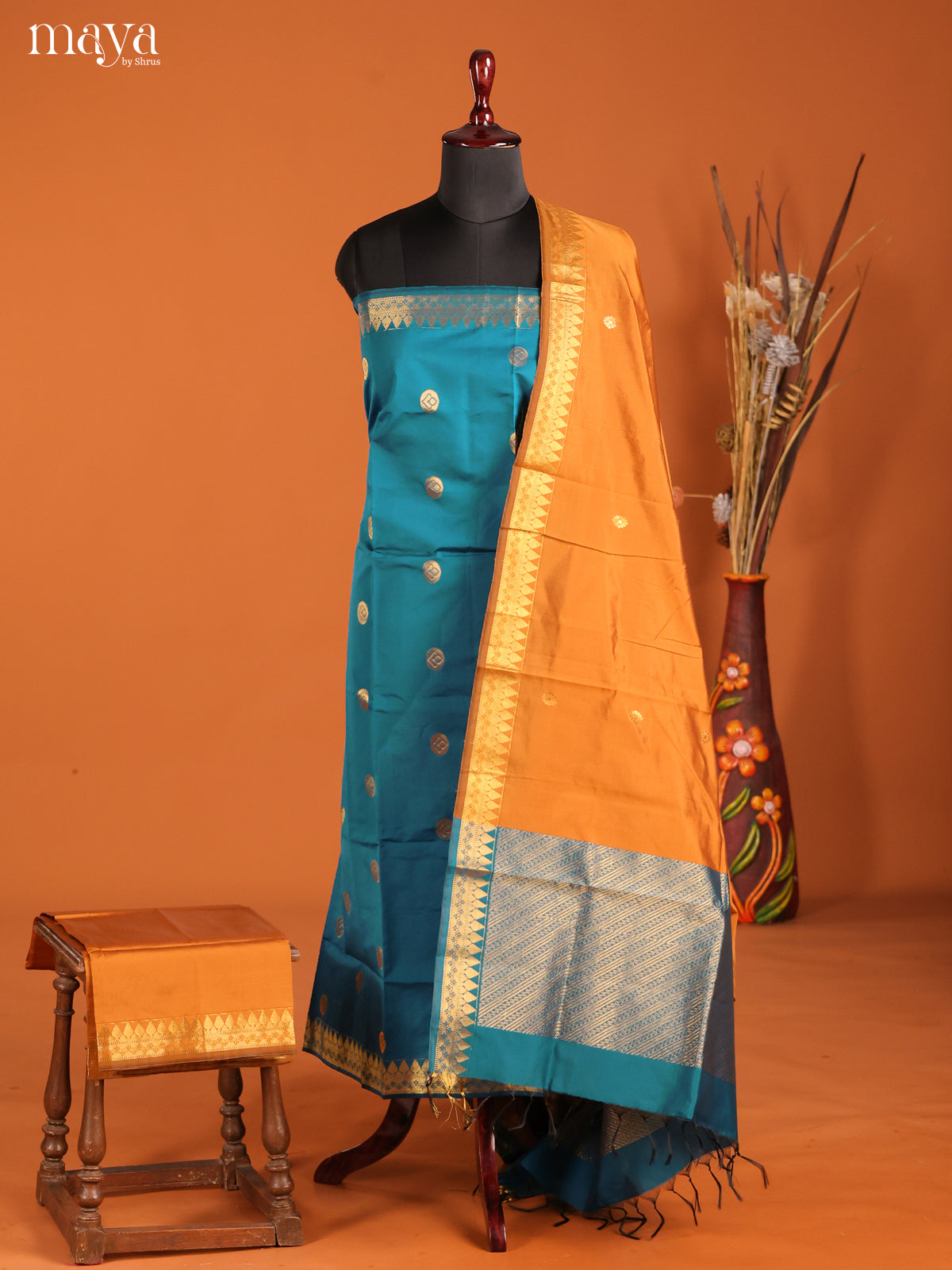 MDH05094-semi softsilk salwar Unstitch