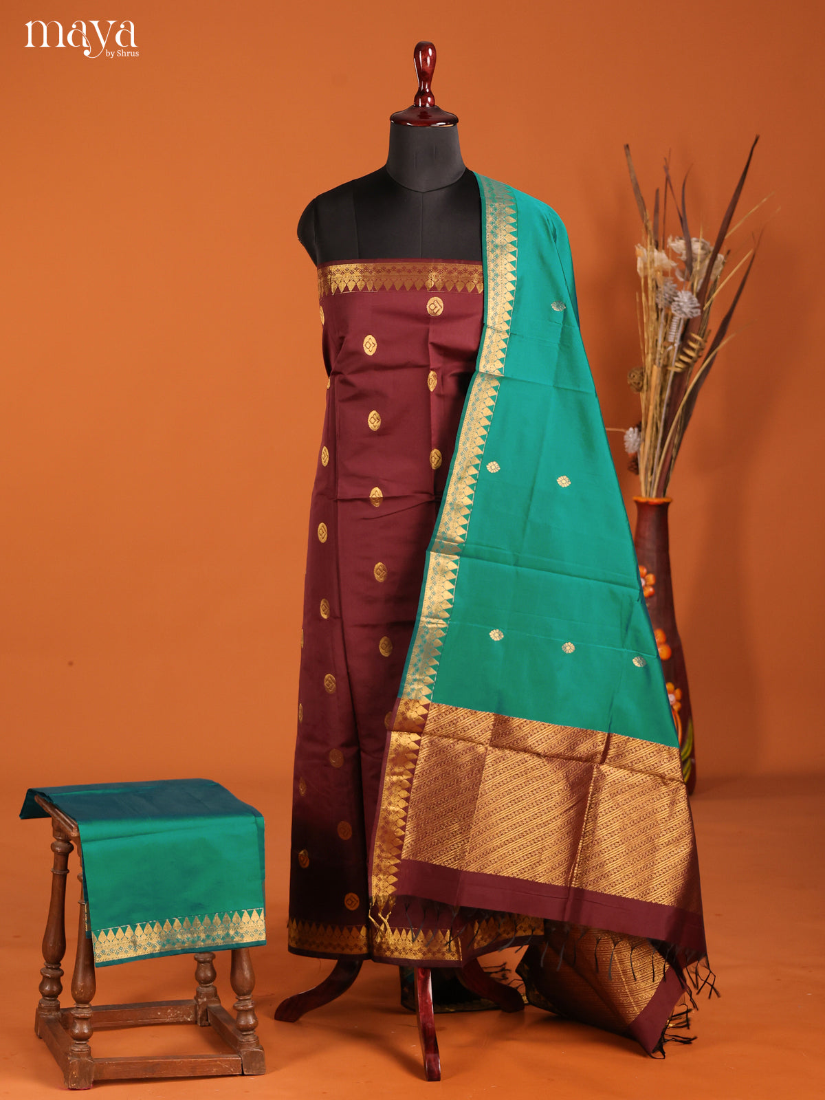 MDH05095-semi softsilk salwar Unstitch
