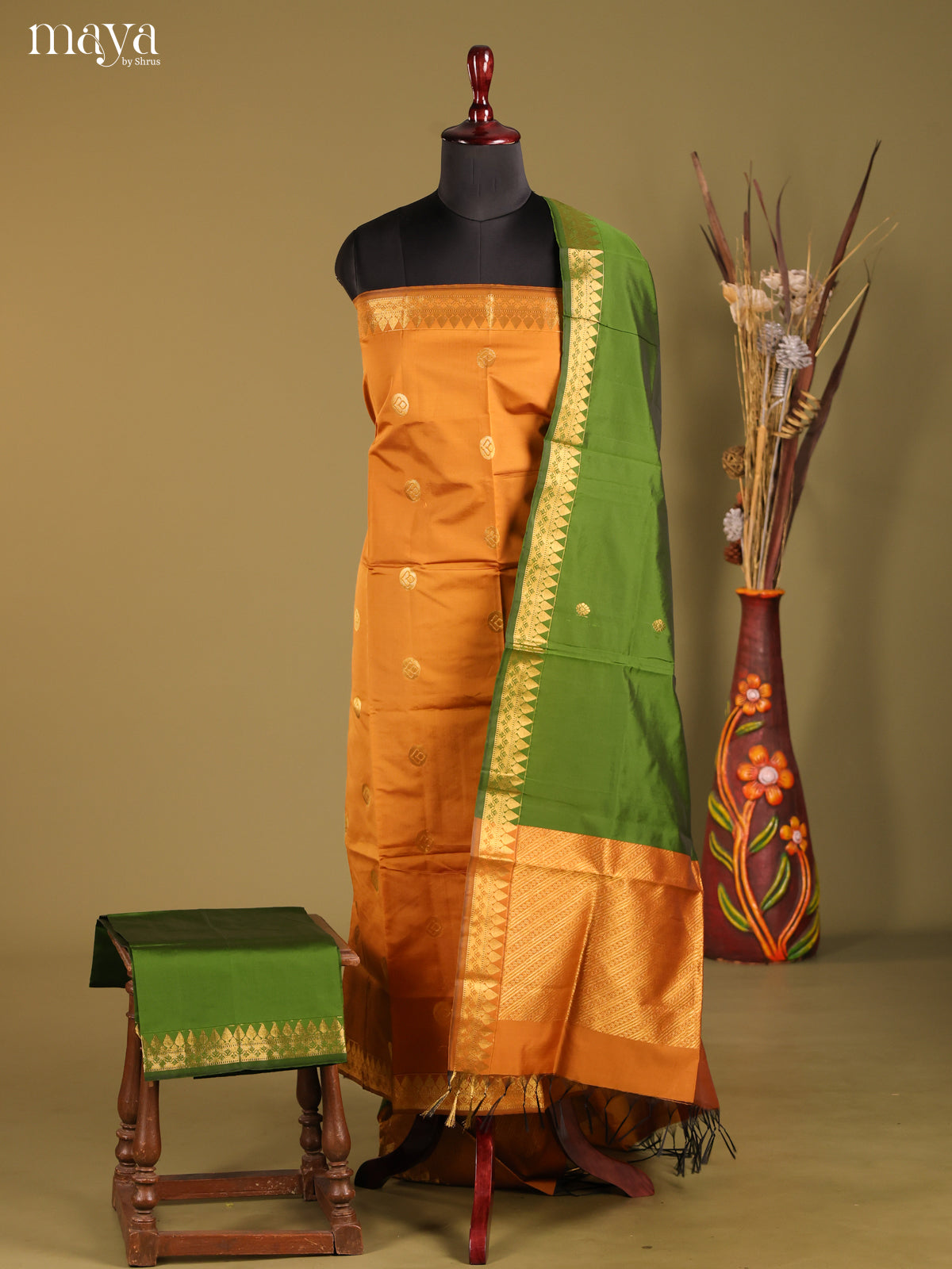 MDH05096-semi softsilk salwar Unstitch