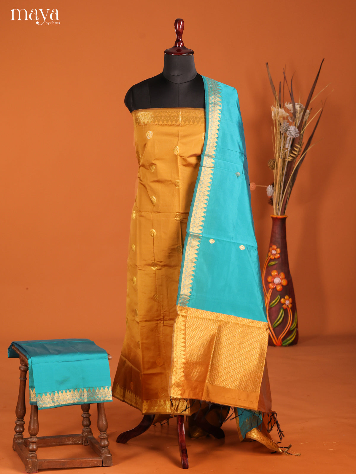 MDH05098-semi softsilk salwar Unstitch