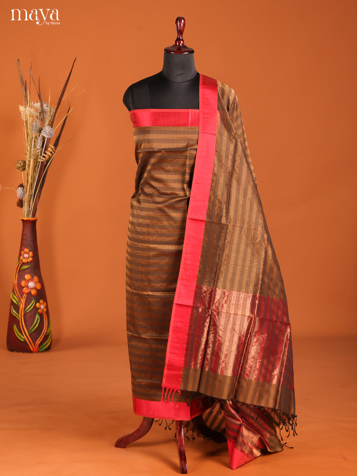 MDH06001-maheswarisico top & dupatta combo