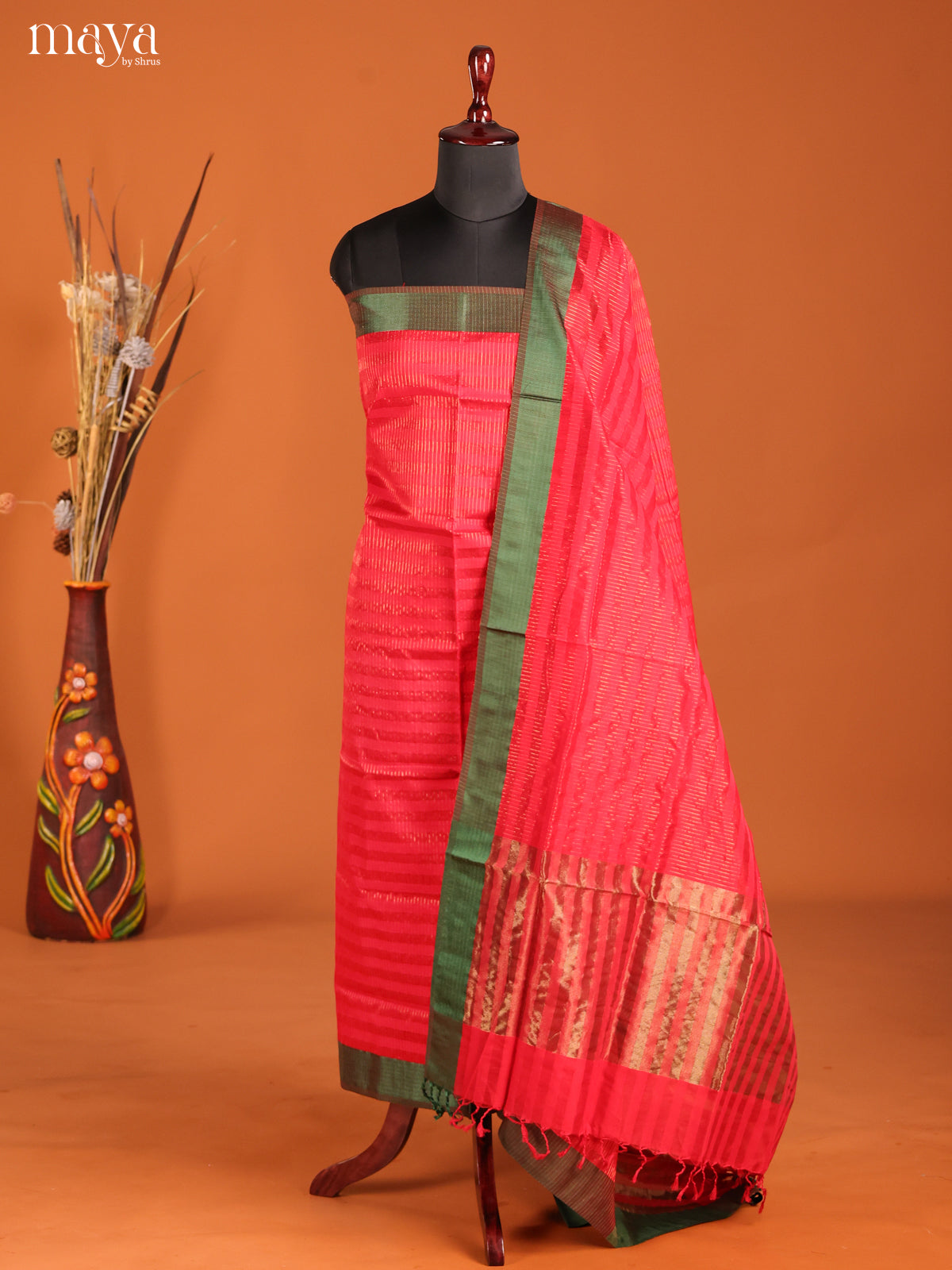 MDH06004-maheswarisico top & dupatta combo