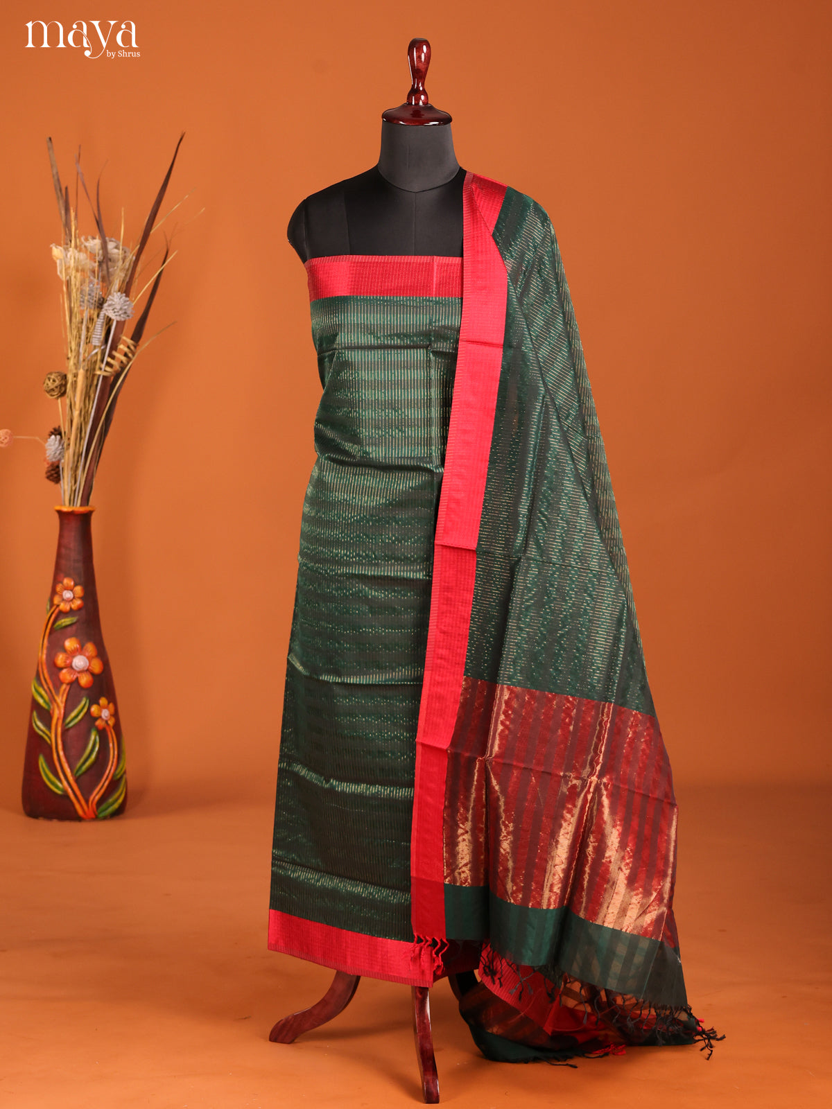 MDH06006-maheswarisico top & dupatta combo
