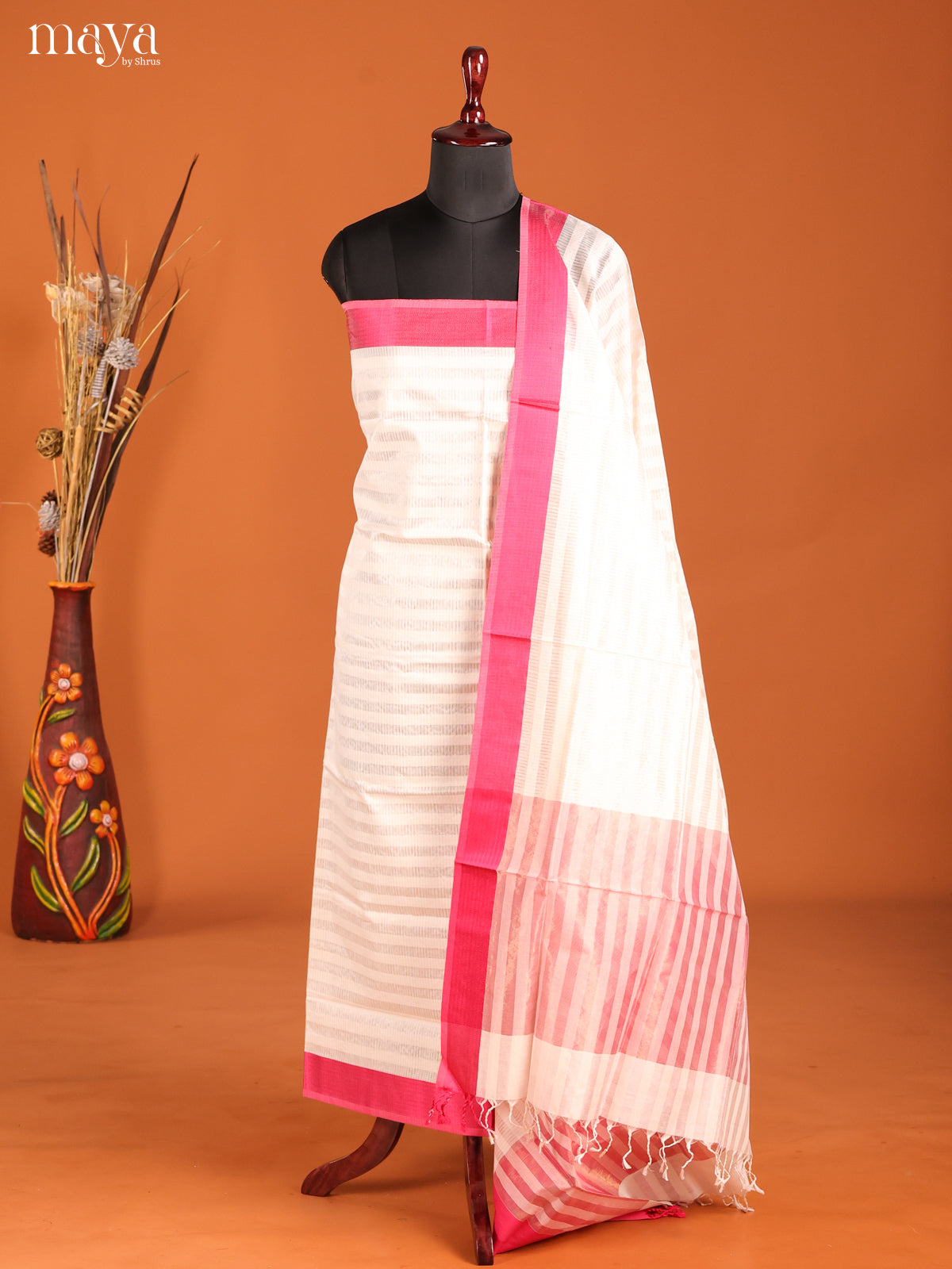 MDH06007-maheswarisico top & dupatta combo