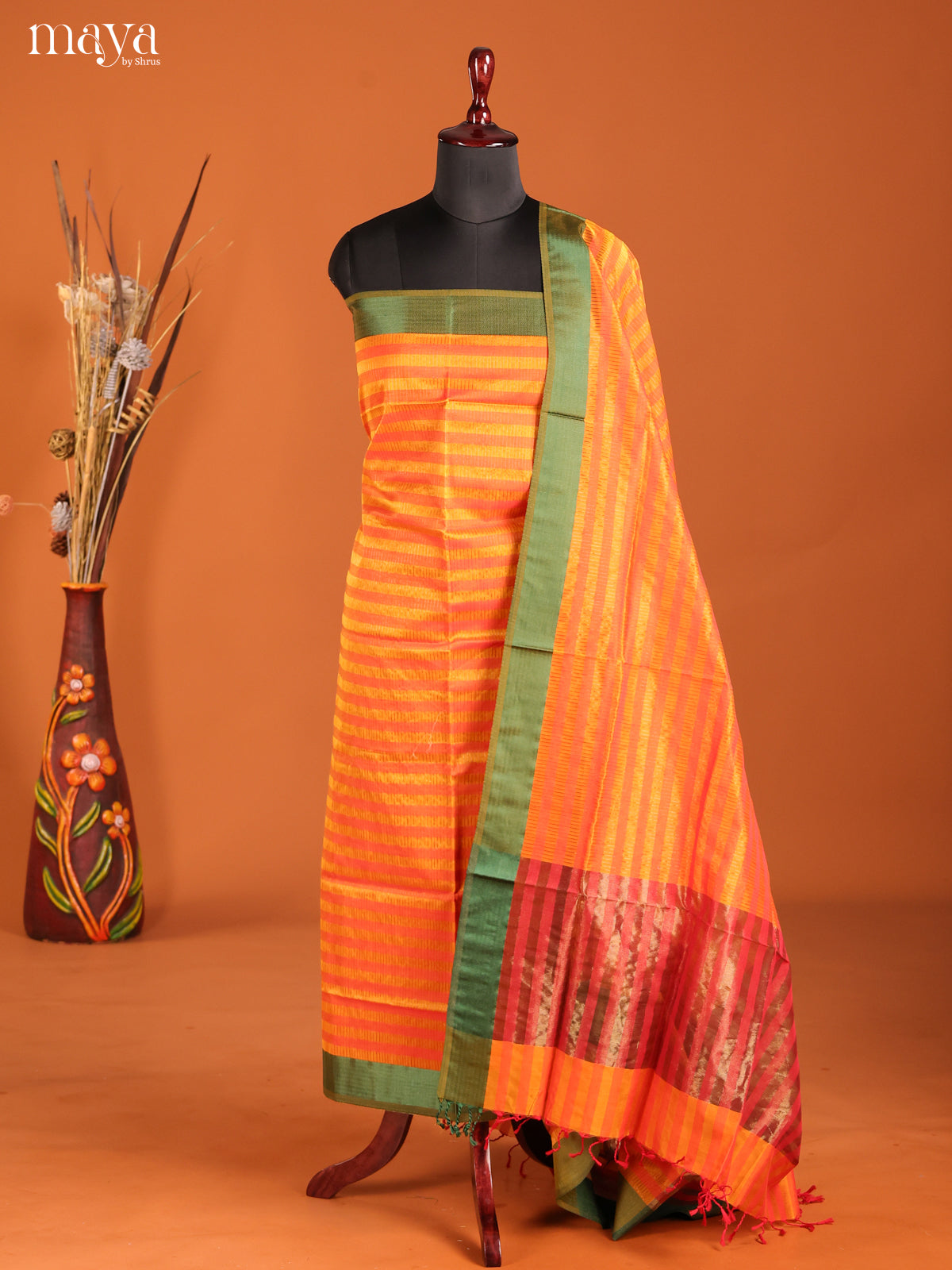 MDH06008-maheswarisico top & dupatta combo