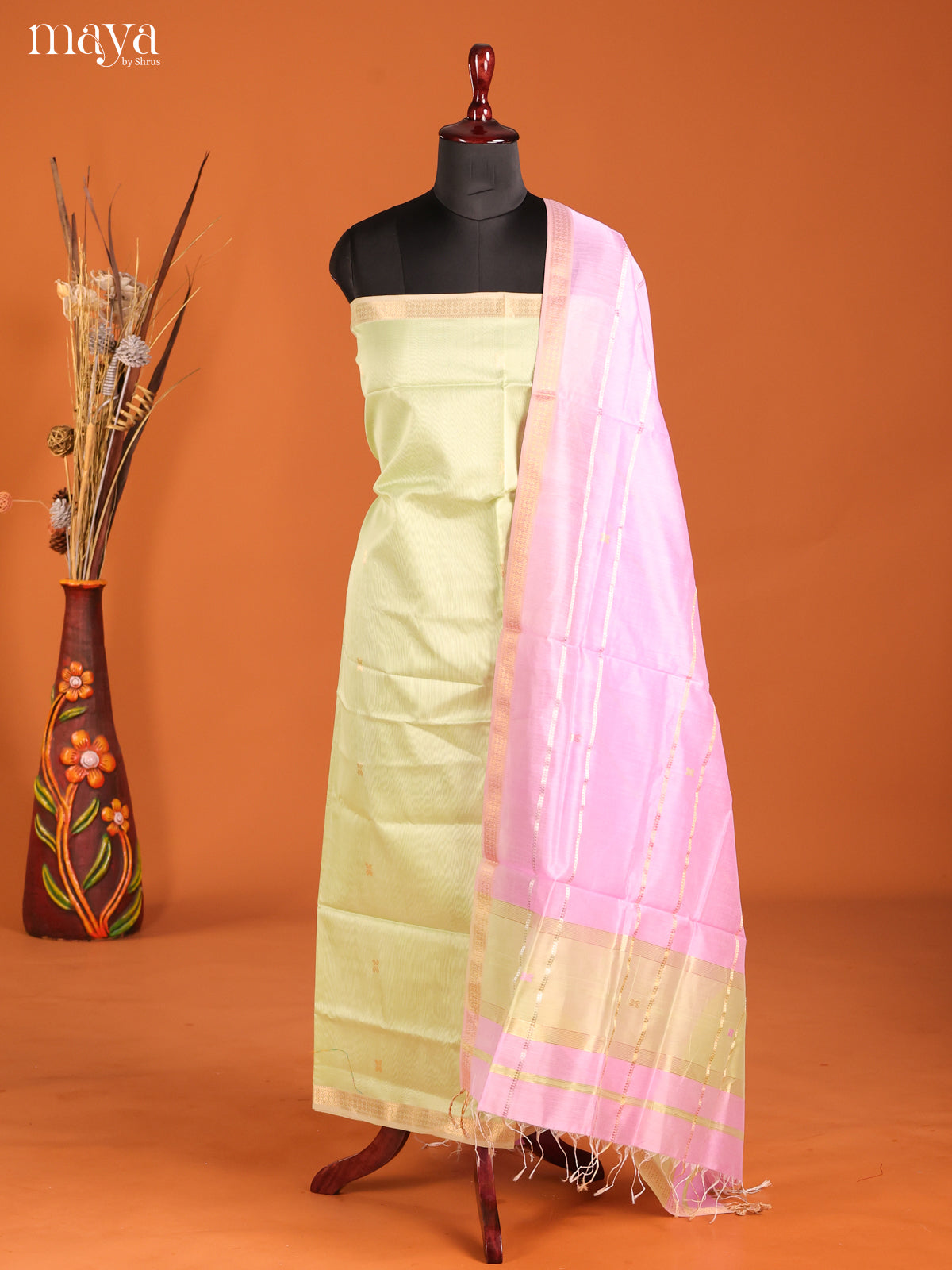 MDH06018-maheswarisico top & dupatta combo