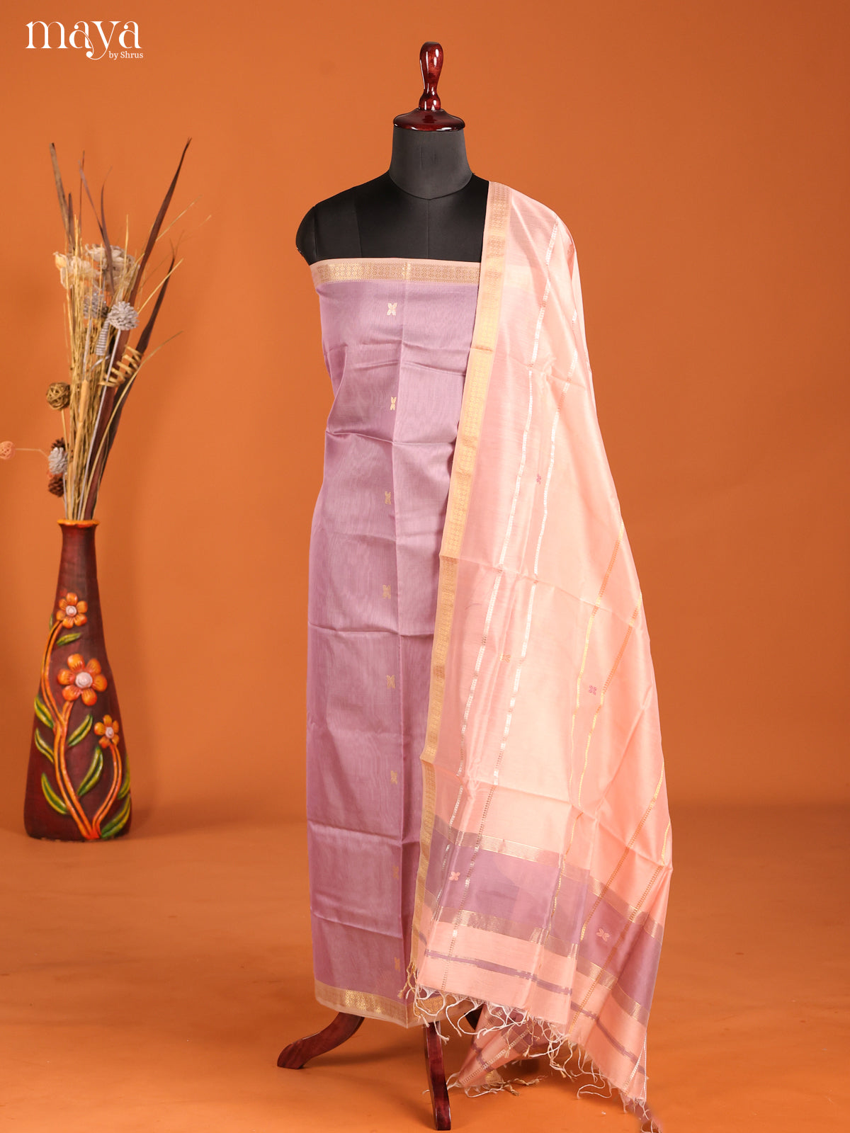 MDH06021-maheswarisico top & dupatta combo