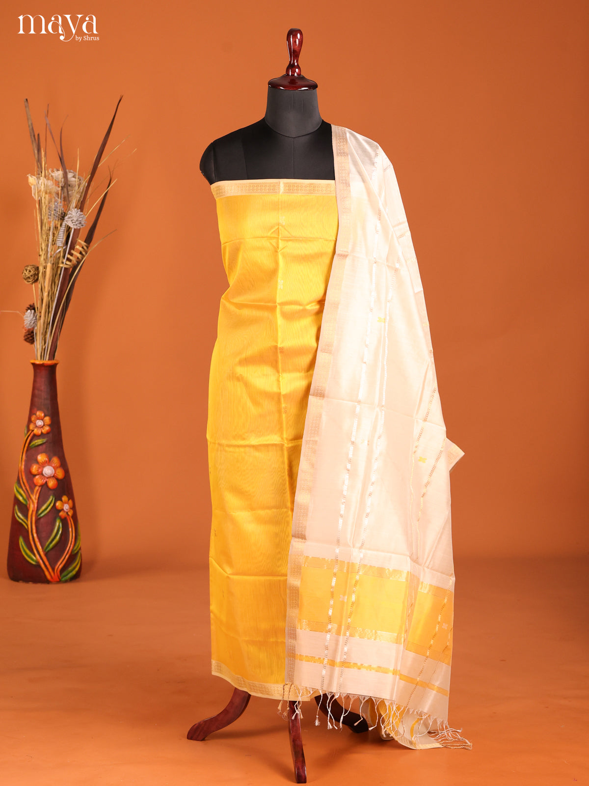 MDH06022-maheswarisico top & dupatta combo