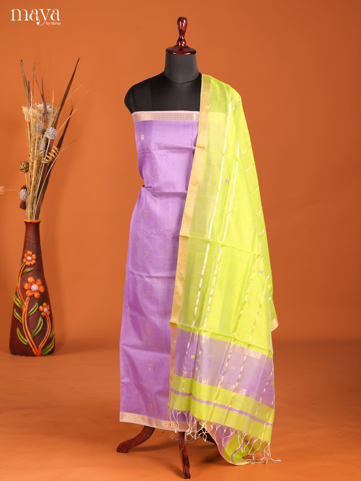 MDH06023-maheswarisico top & dupatta combo