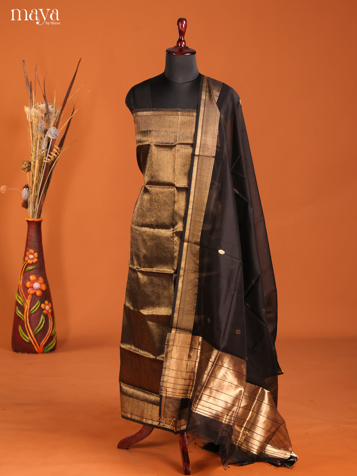MDH06026-maheswarisico top & dupatta combo