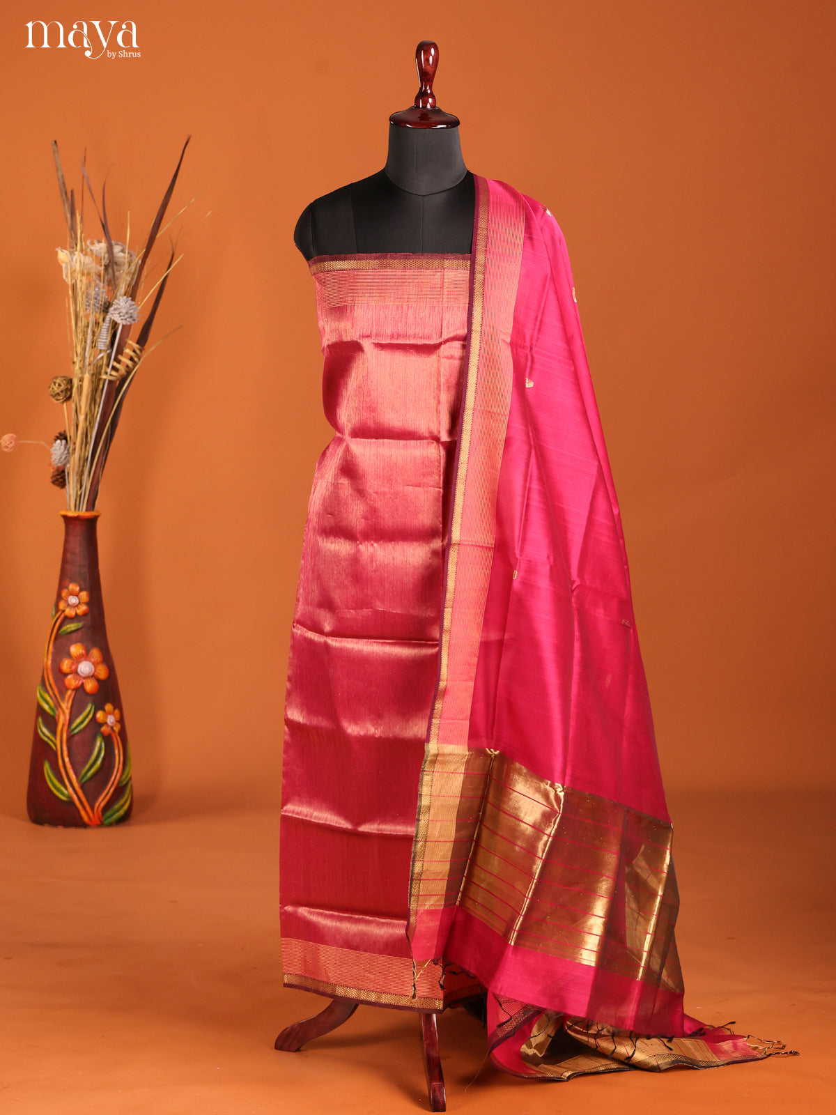 MDH06029-maheswarisico top & dupatta combo
