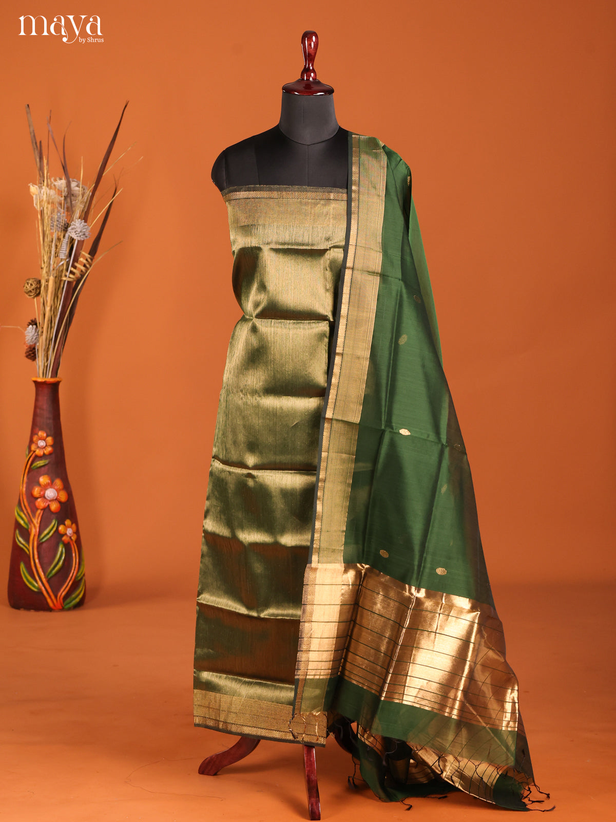MDH06031-maheswarisico top & dupatta combo