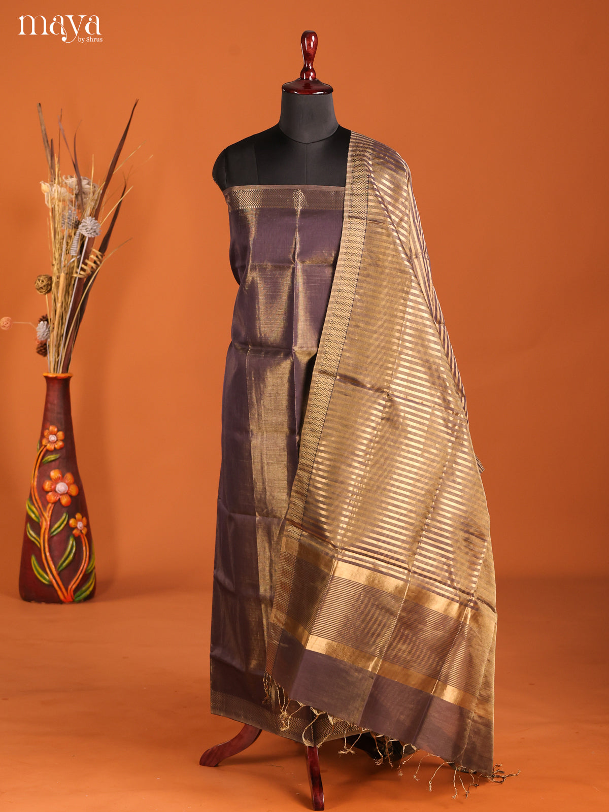MDH06037-maheswarisico top & dupatta combo