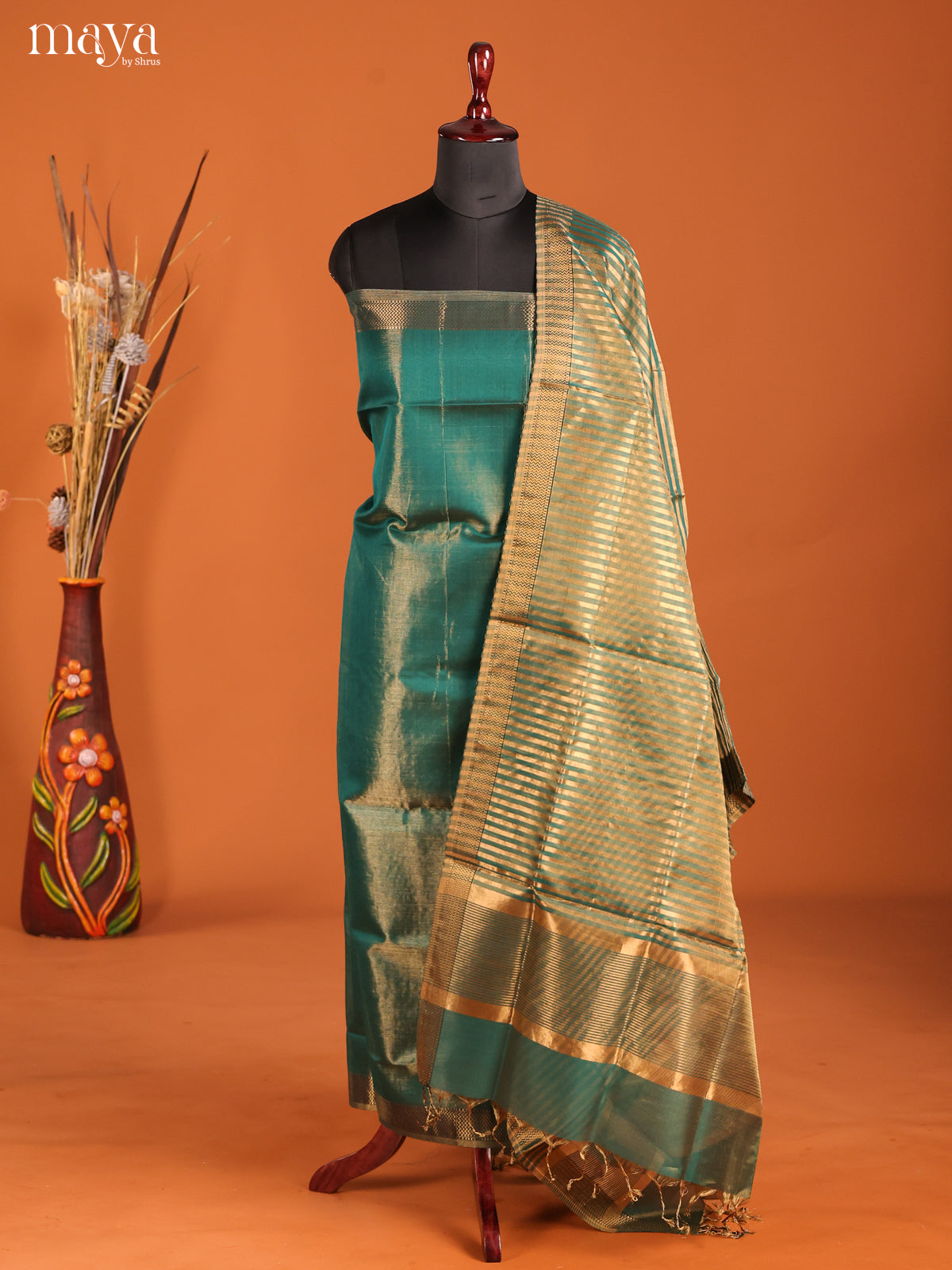 MDH06038-maheswarisico top & dupatta combo