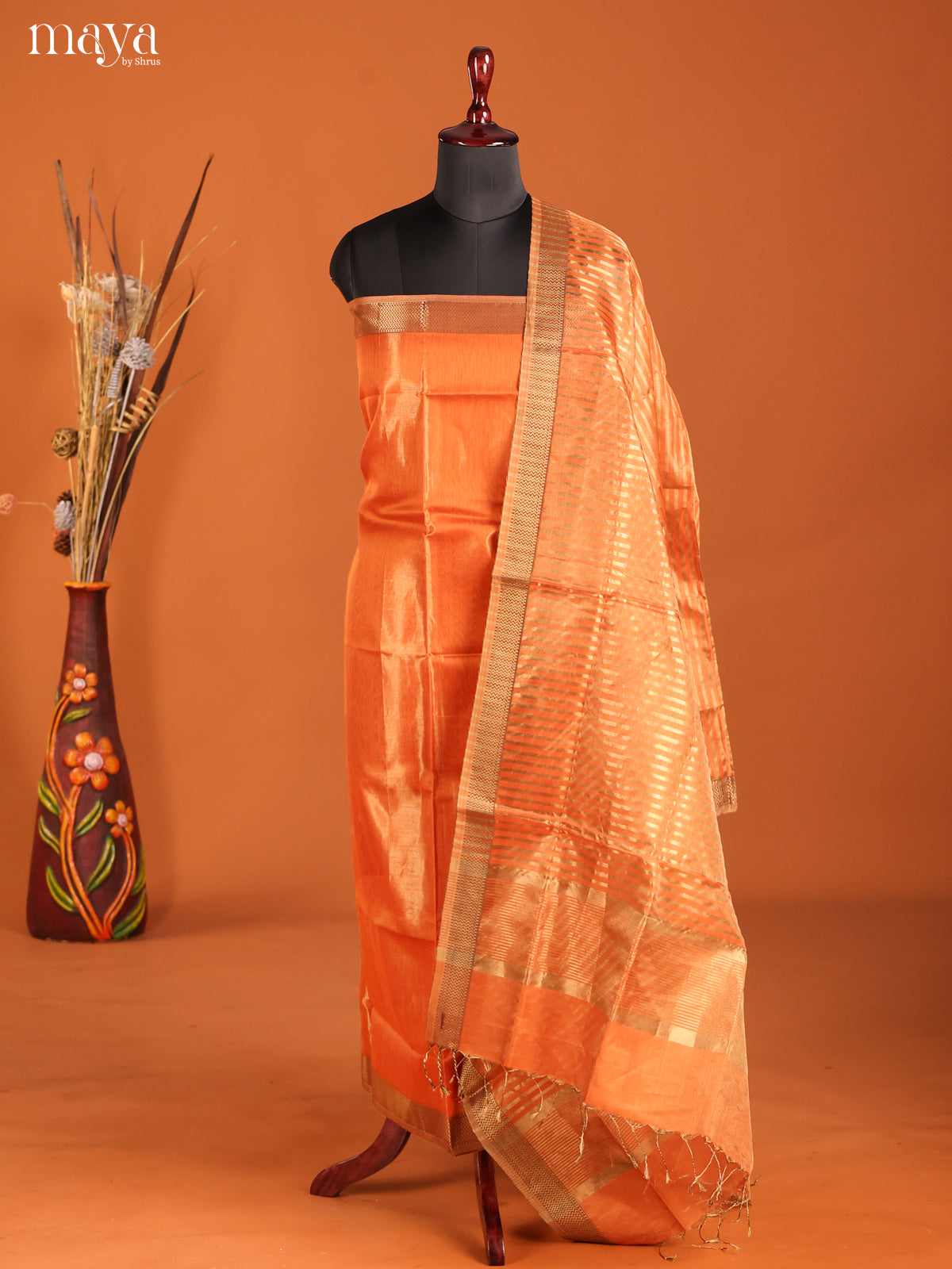 MDH06040-maheswarisico top & dupatta combo