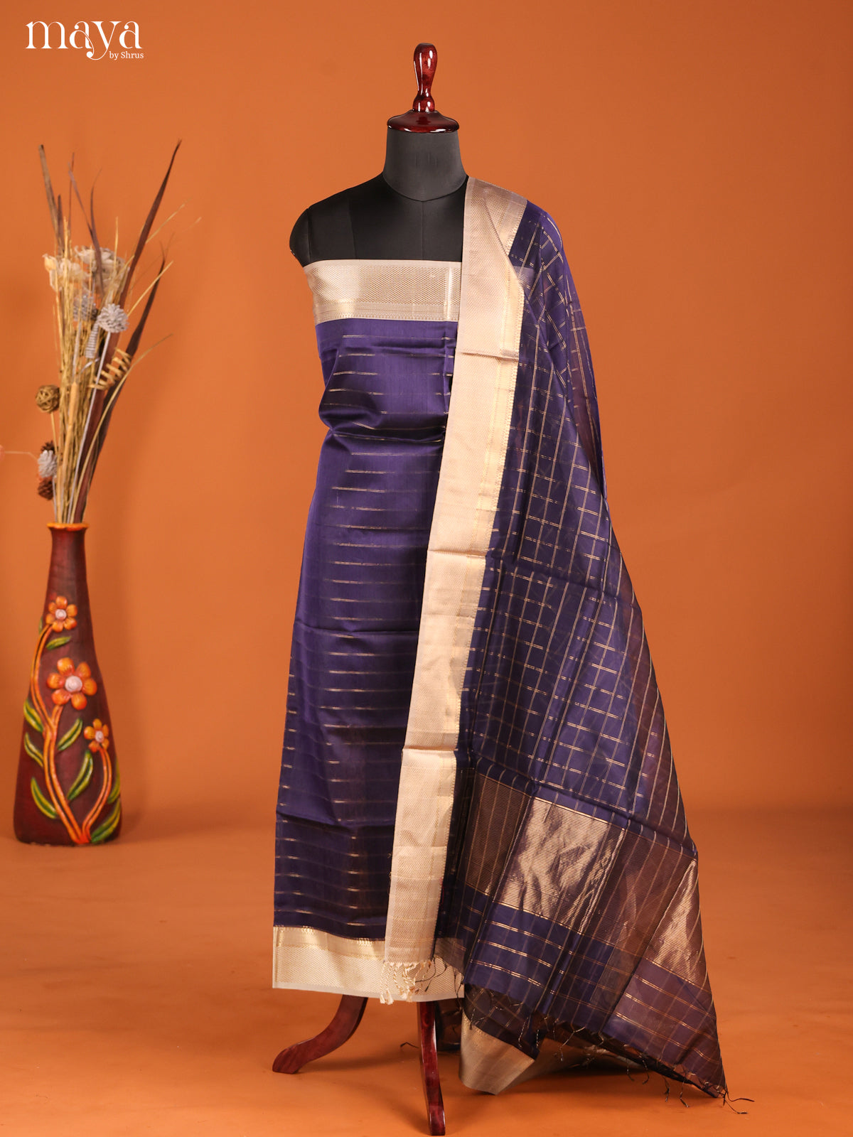 MDH06054-maheswarisico top & dupatta combo
