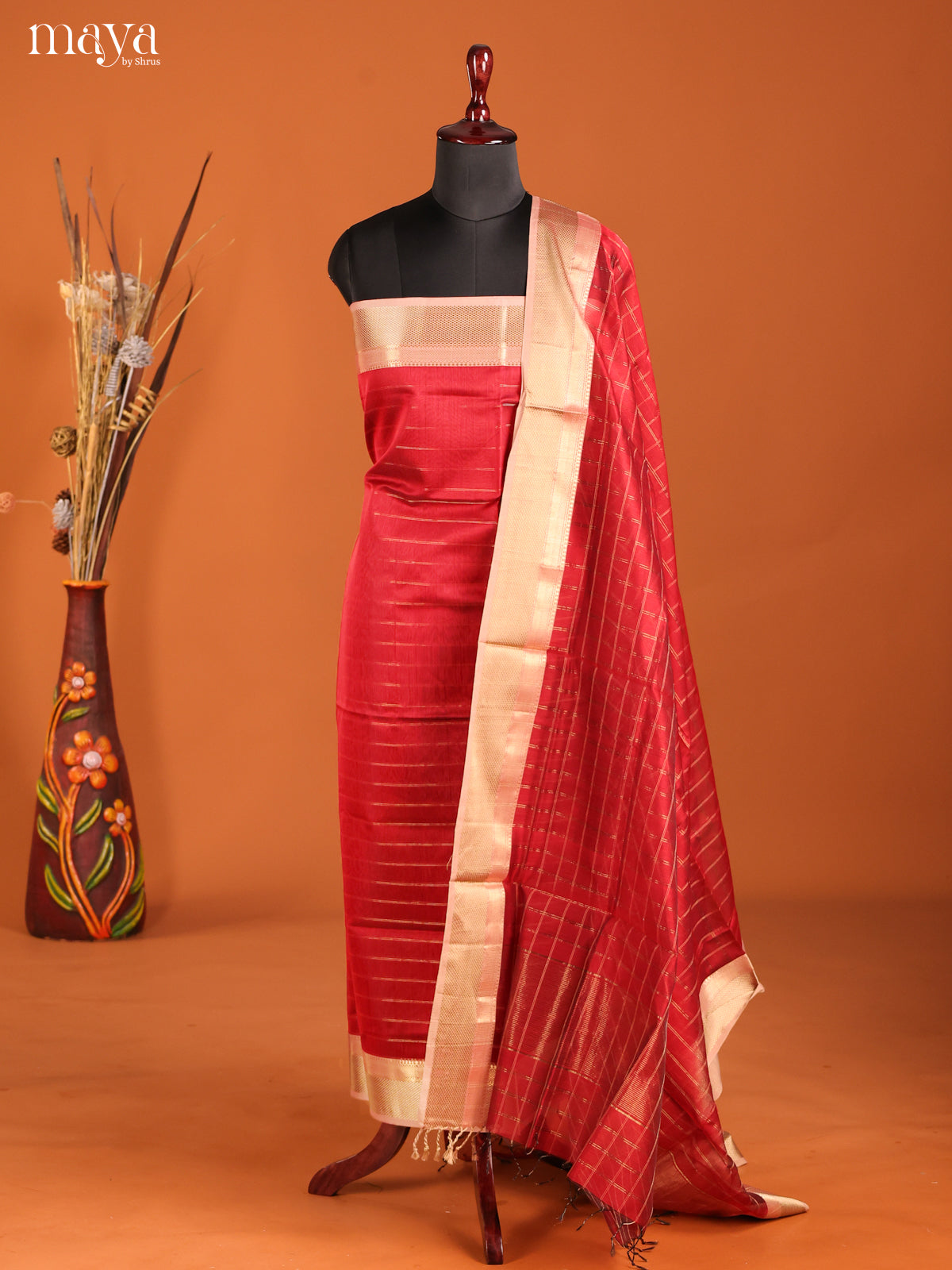 MDH06055-maheswarisico top & dupatta combo