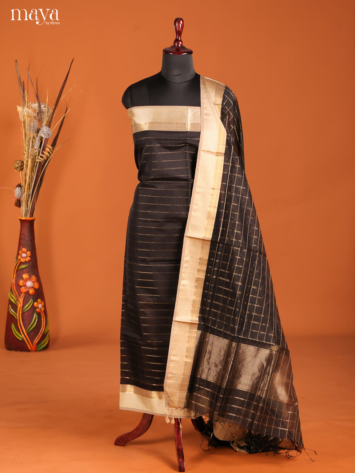 MDH06061-maheswarisico top & dupatta combo