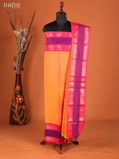 Orange & Pink-chettinad top & dupatta combo