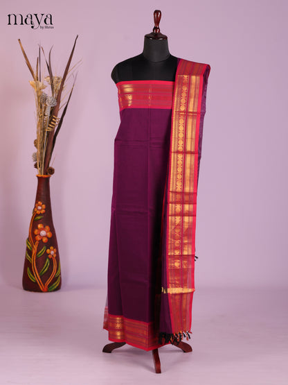 Violet & Red-chettinad top & dupatta combo