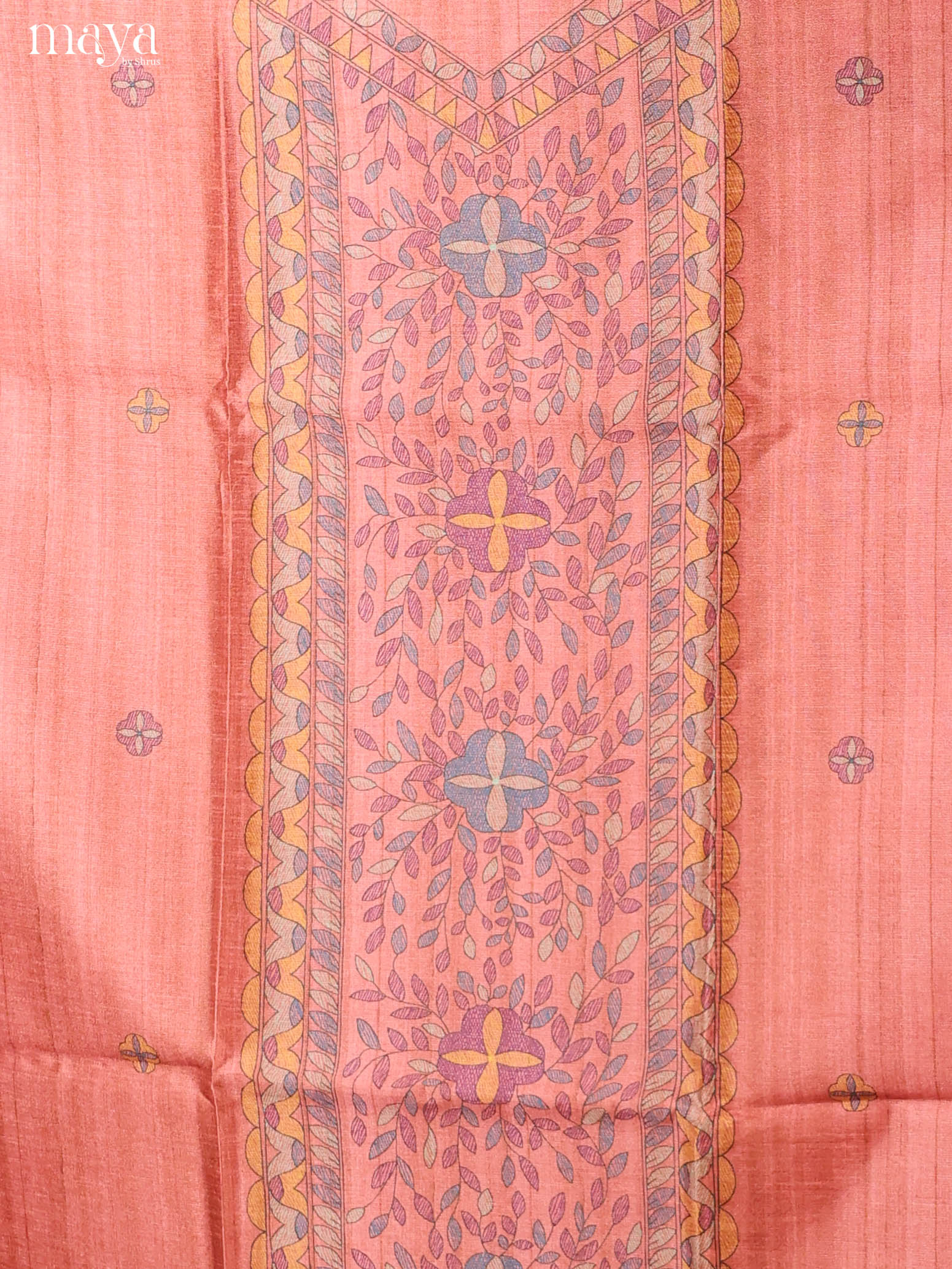 Peachish Pink -Semi Tussar Salwar Unstitch