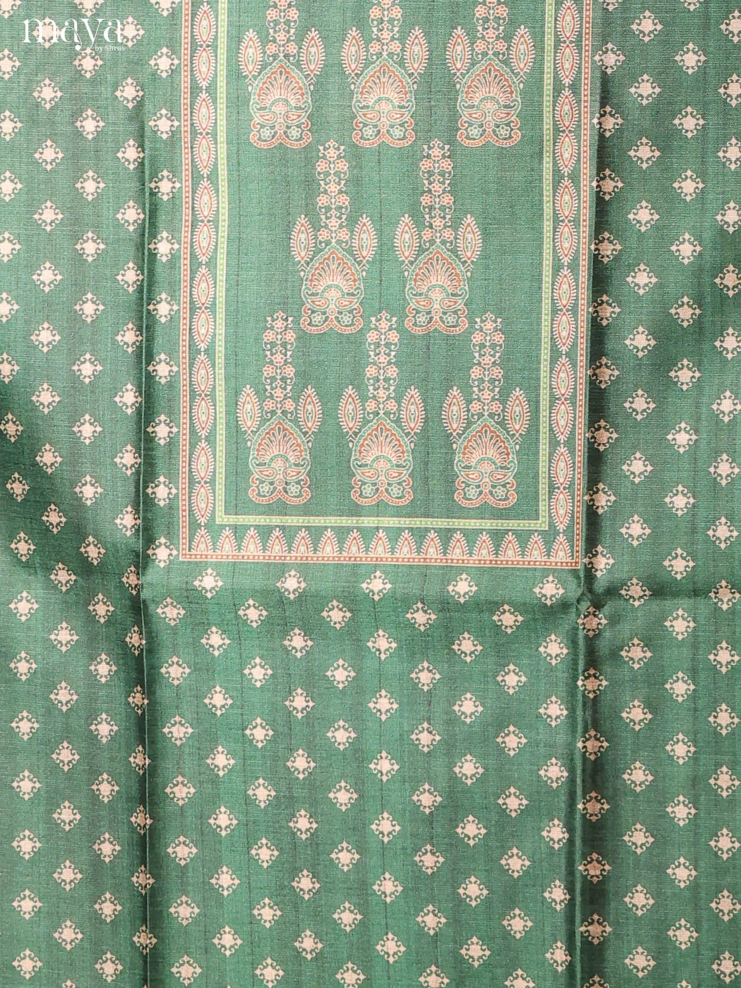 Green -Semi Tussar Salwar Unstitch