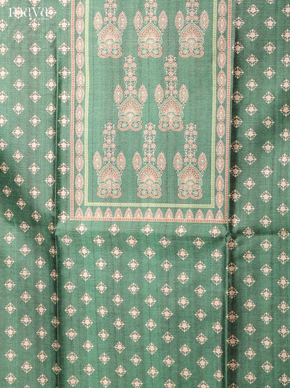 Green -Semi Tussar Salwar Unstitch