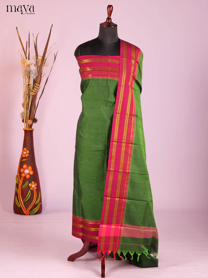 Green & Red -Narayanpet top & dupatta combo