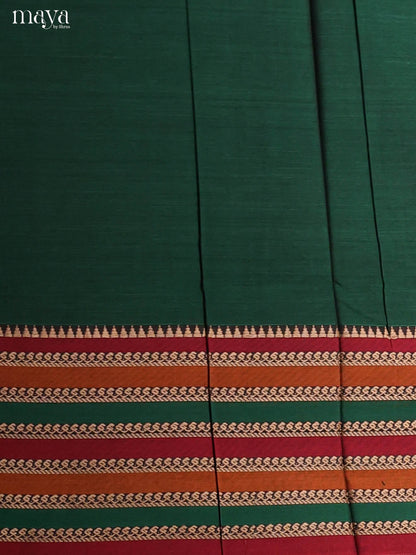 Green & Red -Narayanpet top & dupatta combo
