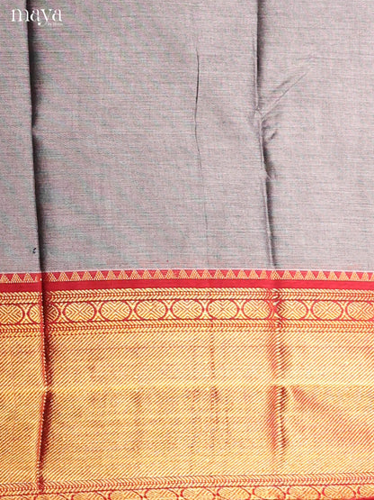 Grey & Red -Narayanpet top & dupatta combo