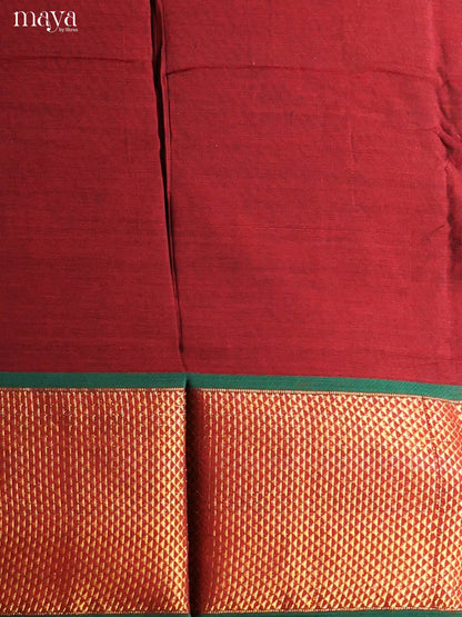 Maroon & Green-Narayanpet top & dupatta combo