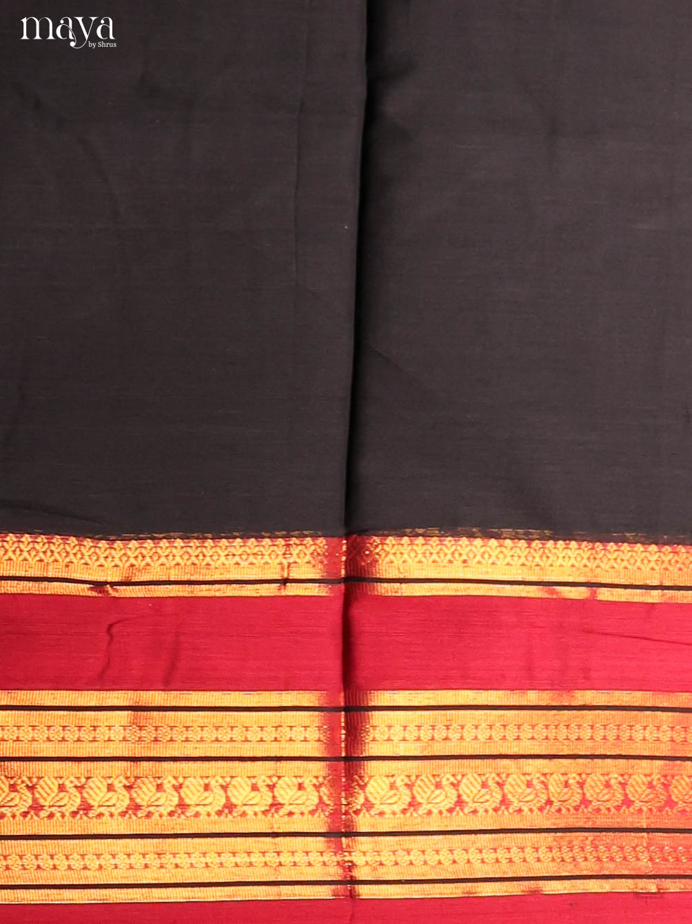 Black  & Red-Narayanpet top & dupatta combo