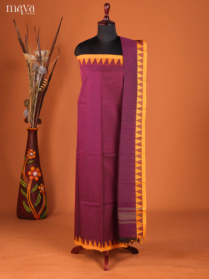 Purple & Yellow -chettinad top & dupatta combo