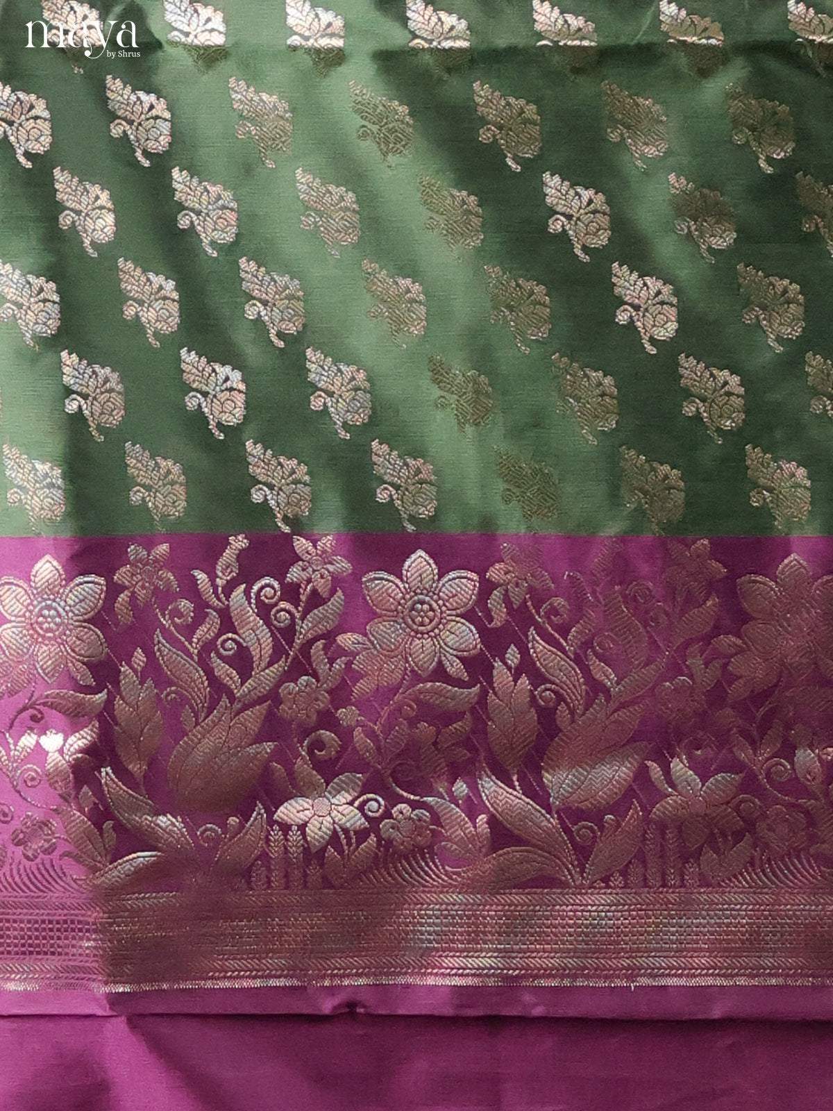 MDH18045-Semi banaras salwar Unstitch