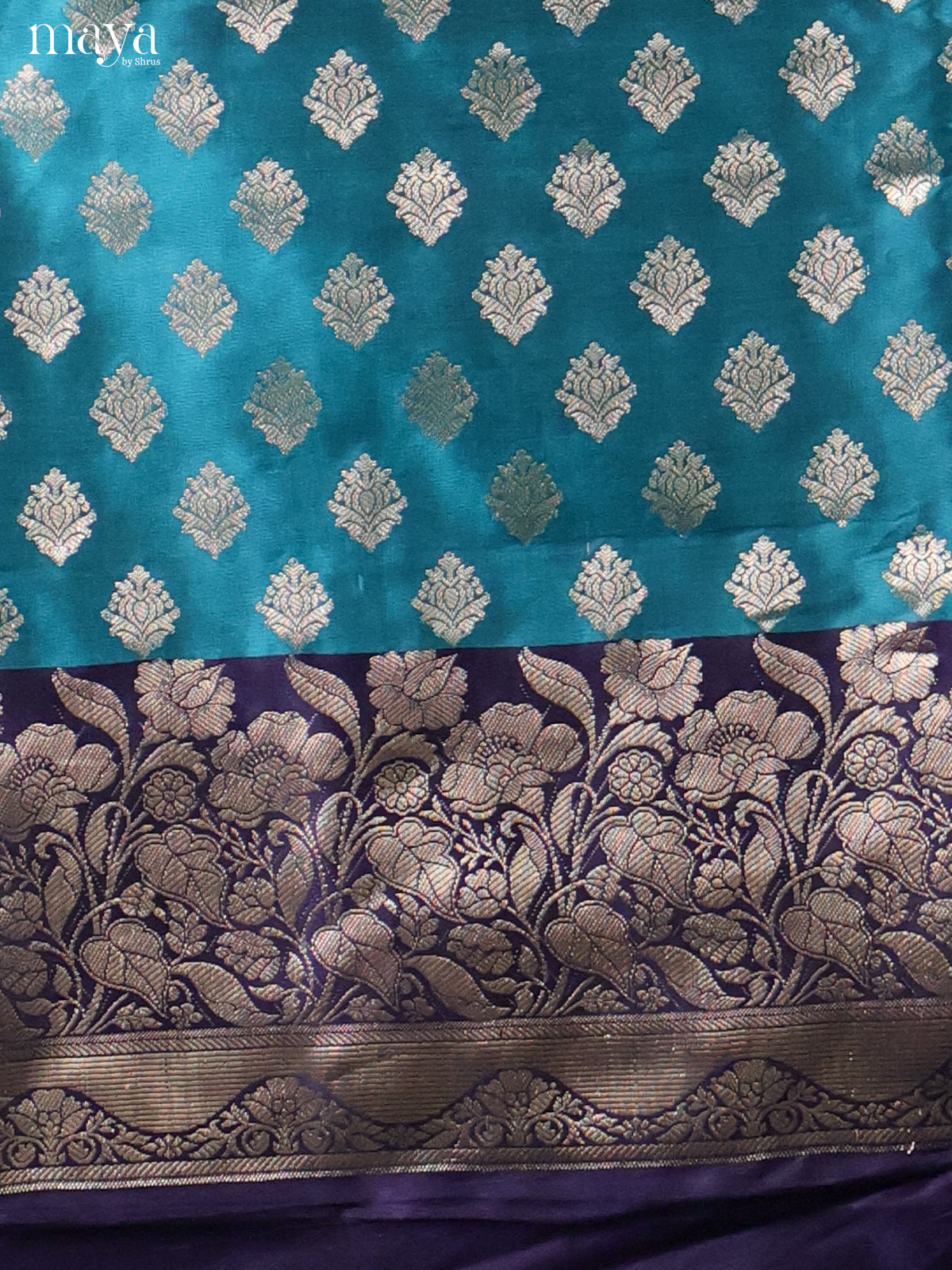 MDH18048-Semi banaras salwar Unstitch