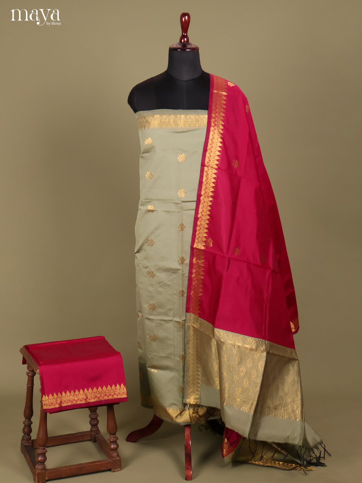 MDH26020-semi softsilk salwar Unstitch